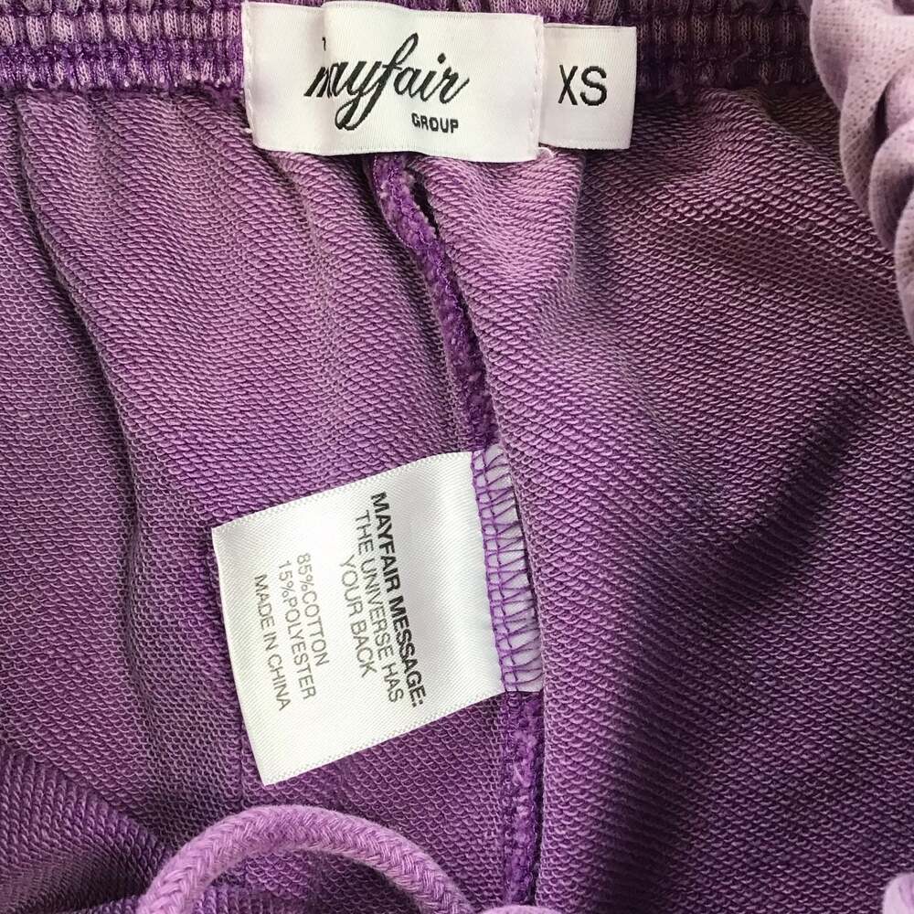 The Mayfair Group You Deserve Flowers Wide Leg Sweatpants Purple XS - Picture 10 of 14